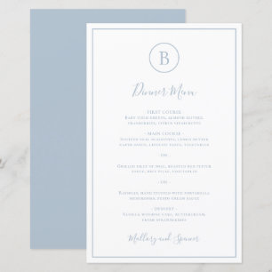 Traditionelles Staubblaues Elegantes Hochzeitsmenü