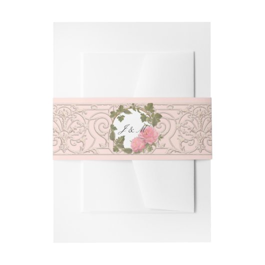 Traditionelles Südliches Rosa Peony Scrolls Einladungsbanderole (Vorderseite Beispiel)