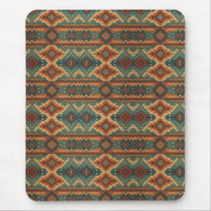 Traditionelles Südwest-Rustikal Türkis & Braun  Mousepad