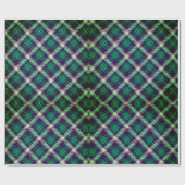 Traditionelles Tartan Green Blue Kariert Geschenkpapier (Flach)