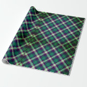 Traditionelles Tartan Green Blue Kariert Geschenkpapier (Ungerollt)