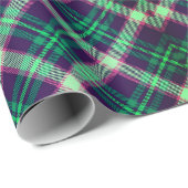 Traditionelles Tartan Green Blue Kariert Geschenkpapier (Rolleneckpunkt)