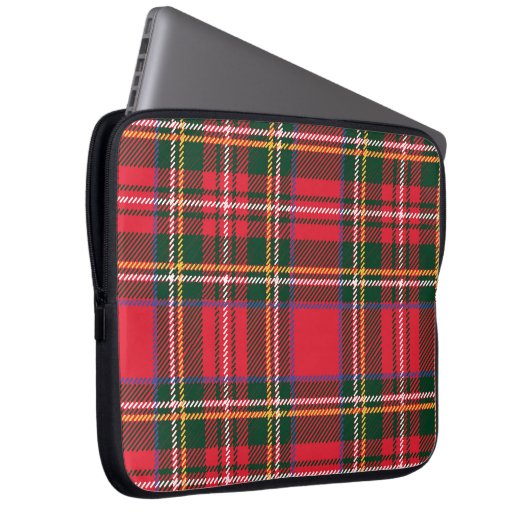 Traditionelles Tartan-Kariertes Nahtloses Tapete Laptopschutzhülle (Vorne Rechts)