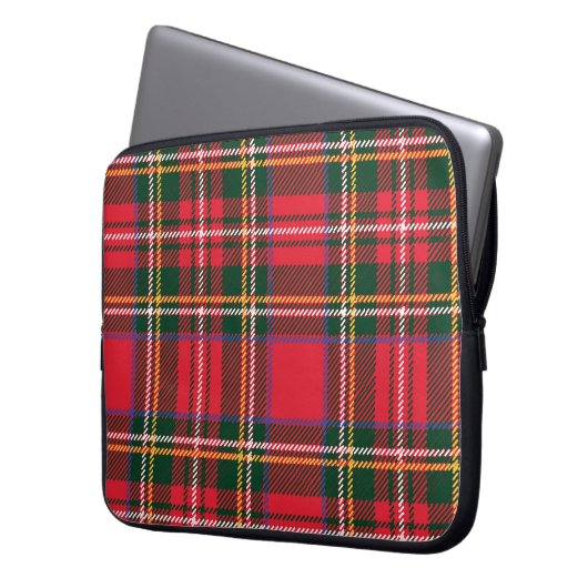 Traditionelles Tartan-Kariertes Nahtloses Tapete Laptopschutzhülle (Vorderseite Links)