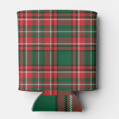 Traditionelles Tartan: kariertes rot-grünes Muster Dosenkühler (Rückseite)
