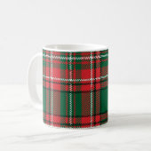 Traditionelles Tartan: kariertes rot-grünes Muster Kaffeetasse (Vorderseite Links)