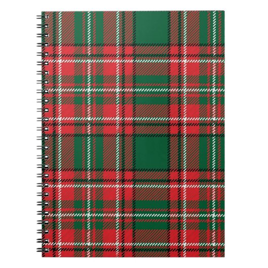 Traditionelles Tartan: kariertes rot-grünes Muster Notizblock (Vorderseite)