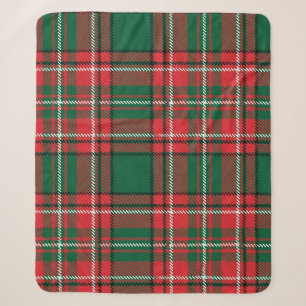 Traditionelles Tartan: kariertes rot-grünes Muster Sherpadecke