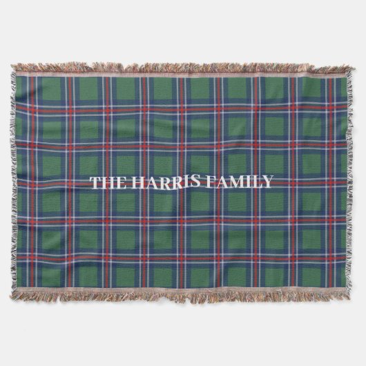 Traditionelles Tartan-Karomuster personalisiert Decke (Vorderseite)