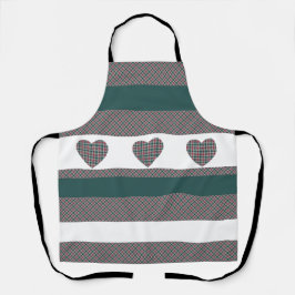 Traditionelles Tartan-Muster mit Herz Schürze