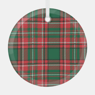 Traditionelles Tartan: rot-grünes Karomuster. Ornament Aus Glas