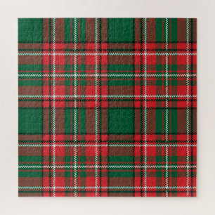 Traditionelles Tartan: rot-grünes Karomuster. Puzzle