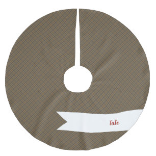 Traditionelles Tattersall Brooks Kamel Karo Polyester Weihnachtsbaumdecke