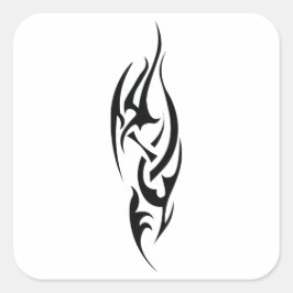 Traditionelles Tattoo-Kunst-inspiriertes Design Quadratischer Aufkleber