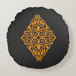 Traditionelles Tattoo-Kunst-inspiriertes Design Rundes Kissen