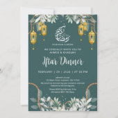 Traditionelles Teal-Muster-Ramadan-Iftar-Dinner Einladung (Vorderseite)