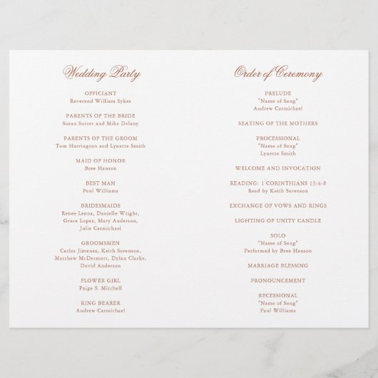 Traditionelles Terracotta-Programm für feierliche  (Rückseite)