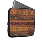 Traditionelles Terrakotta-Ethno-Stammesmuster Boho Laptopschutzhülle (Vorne Rechts)