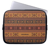 Traditionelles Terrakotta-Ethno-Stammesmuster Boho Laptopschutzhülle (Vorderseite)