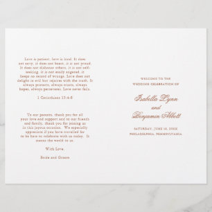 Traditionelles Terrakotta-Hochzeitsprogramm