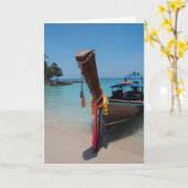 Traditionelles Thai-Boot Karte (Gelbe Blume)