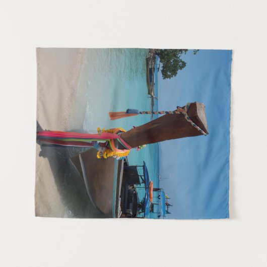 Traditionelles Thai-Boot Wandteppich (Vorderseite (Horizontal))