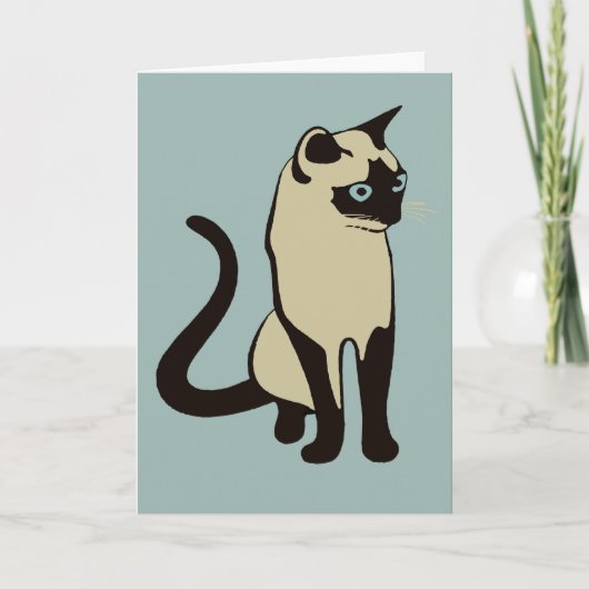 Traditionelles Thai Cat Minimalistisch Vector Desi Karte (Vorderseite)
