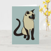 Traditionelles Thai Cat Minimalistisch Vector Desi Karte (Gelbe Blume)