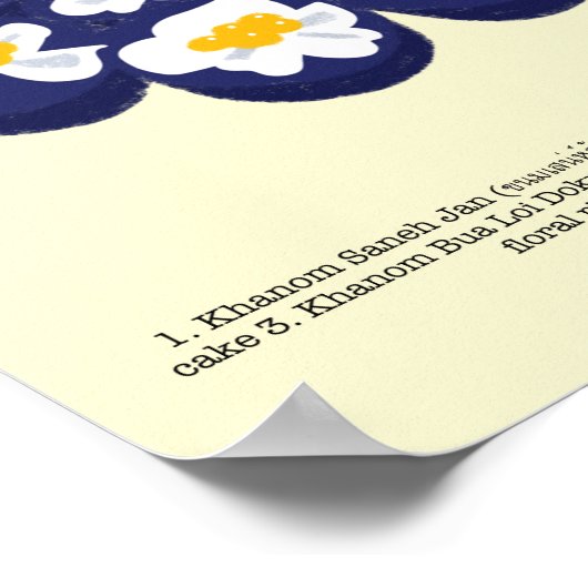 Traditionelles Thai Dessert - einfarbig Poster (Ecke)