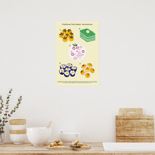 Traditionelles Thai Dessert - einfarbig Poster (Küche)