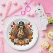 Traditionelles Thanksgiving-Design Pappteller (Party)