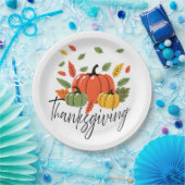 Traditionelles Thanksgiving-Design Pappteller (Party)
