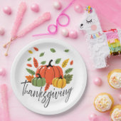 Traditionelles Thanksgiving-Design Pappteller (Party)