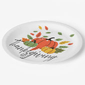 Traditionelles Thanksgiving-Design Pappteller (Schrägansicht)