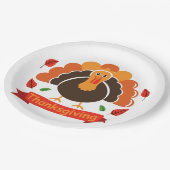 Traditionelles Thanksgiving-Design Pappteller (Schrägansicht)