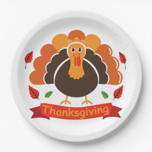 Traditionelles Thanksgiving-Design Pappteller