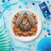 Traditionelles Thanksgiving-Design Pappteller (Party)