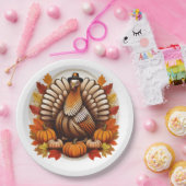 Traditionelles Thanksgiving-Design Pappteller (Party)