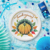 Traditionelles Thanksgiving-Design Pappteller (Party)