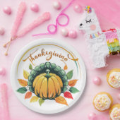 Traditionelles Thanksgiving-Design Pappteller (Party)
