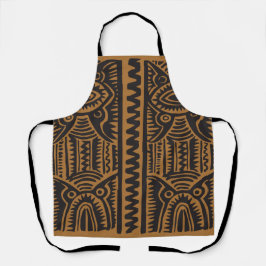 Traditionelles Tiki Muster mit braun Schürze
