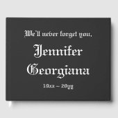 Traditionelles, trauriges Gästebuch (Vorderseite)