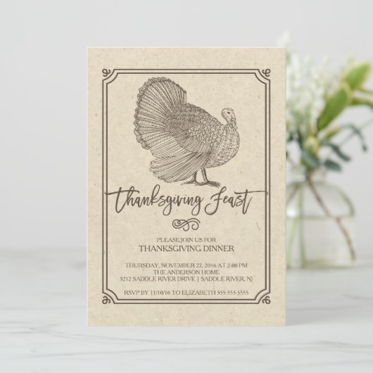 Traditionelles Türkisches Erntedank Fest Einladung (Stehend Vorderseite)