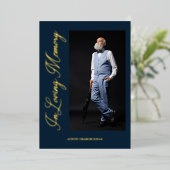 Traditionelles und elegantes Goldenes Foto Folieneinladung (Stehend vorne)