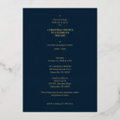 Traditionelles und elegantes Goldenes Foto Folieneinladung (Rückseite)