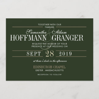Traditionelles und klassisches Set für Grüne Hochz Einladung