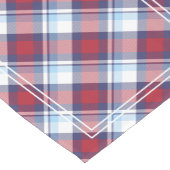 Traditionelles US Red White Blue Tartan Muster Kurzer Tischläufer (Ecke)
