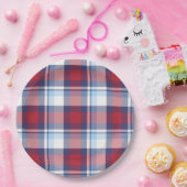 Traditionelles US Red White Blue Tartan Muster Pappteller (Party)
