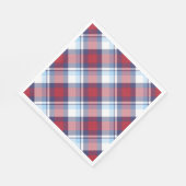 Traditionelles US Red White Blue Tartan Muster Serviette (Ecke)