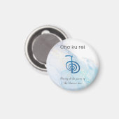 Traditionelles Usui Reiki Symbol Cho Ku Rei Blue Magnet (Vorderseite/Rückseite)
